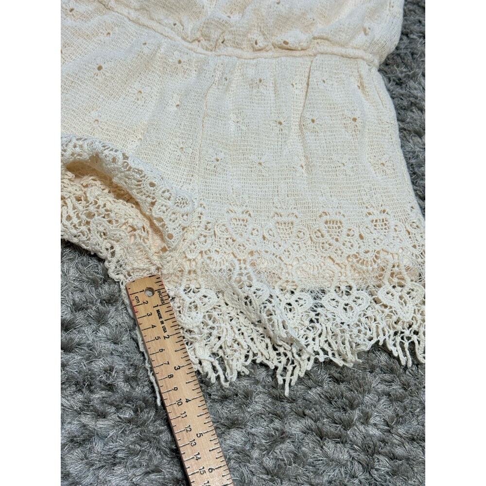 Jolt Women’s Strapless Crochet Lace Romper Cream Boho Beach Resortwear Size S - Picture 16 of 16